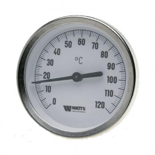 Аналоговий термометр Watts 120C з гiльзою (штуцер) для котлів (твердопаливні, газові)