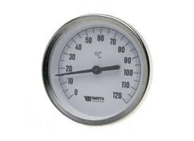 Аналоговий термометр Watts 120C з гiльзою (штуцер) для котлів (твердопаливні, газові)